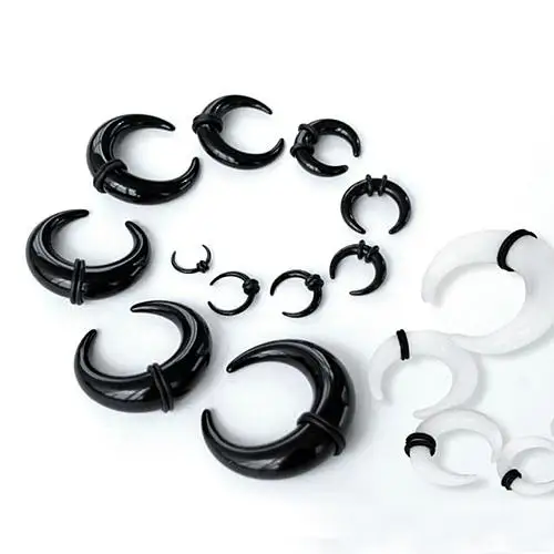 

1 Pc Acrylic Crescent Taper Flesh Tunnel Ear Stretcher Expander Buffalo Hanger Earring