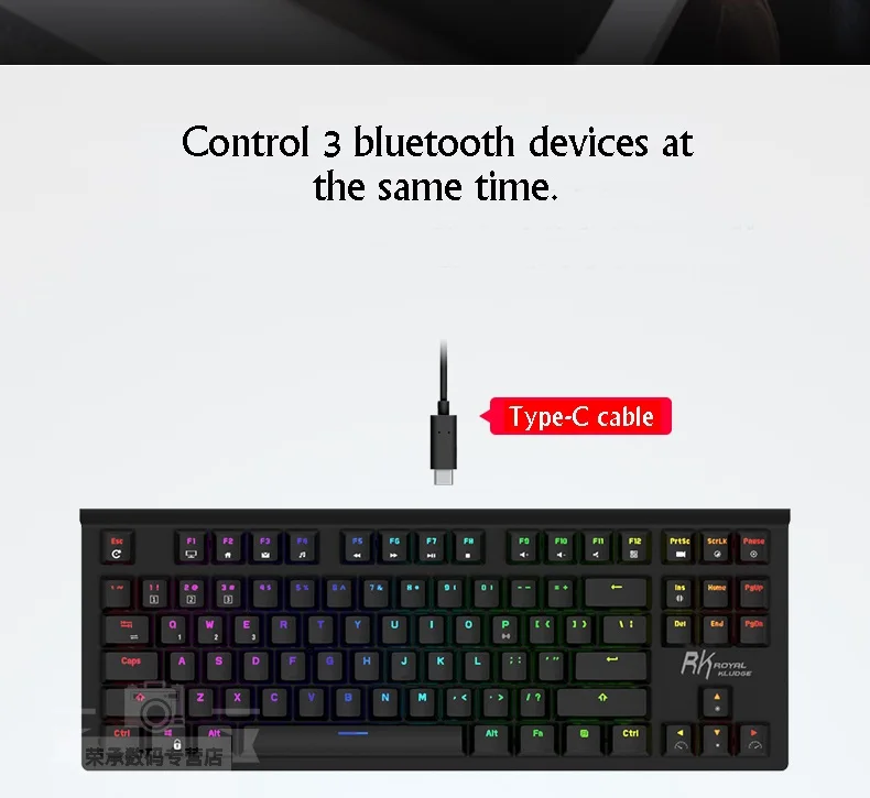 Royal Kludge RK G87 двойной режим Bluetooth беспроводной/USB Проводная RGB подсветка перезаряжаемая Механическая игровая клавиатура RK/Cherry Axis