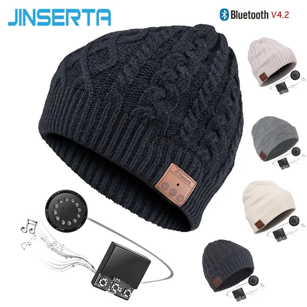  JINSERTA Wireless Bluetooth Earphone Hat Music Smart Cap BT V4.2 Outdoor Sport Stereo Headset Speak - 32949387616