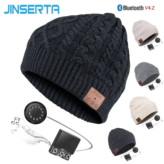 US $5.77 JINSERTA Wireless Bluetooth Earphone Hat Music Smart Cap BT V4.2 Outdoor Sport Stereo Headset Speak