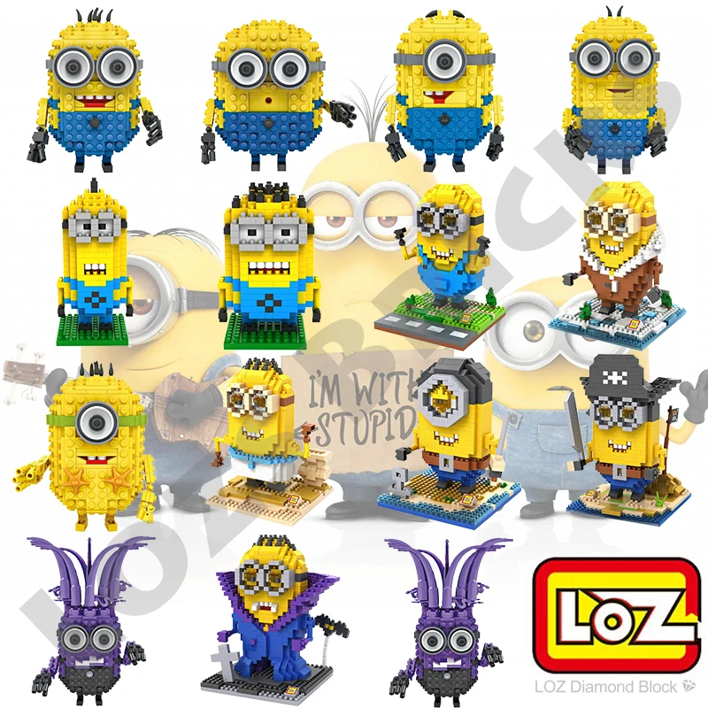 

LOZ Diamond Bricks Despicable Minions Building Blocks Vampire Pirate DIY Toys for Children Minions Paradise Devil Me Movie Gifts