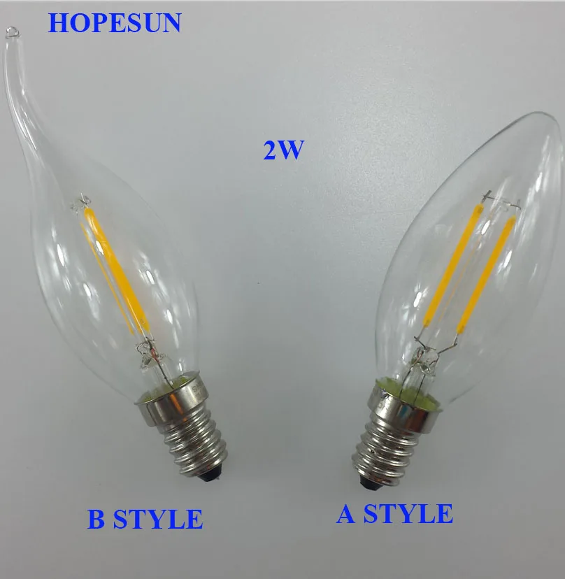 10 шт./партия E14 110 V/220 V 2 W светодиодный светильник светодиодный нити Светодиодный лампа светодиодный свет светодиодный лампада светодиодный ретро Edison стеклянная кристальная люстра
