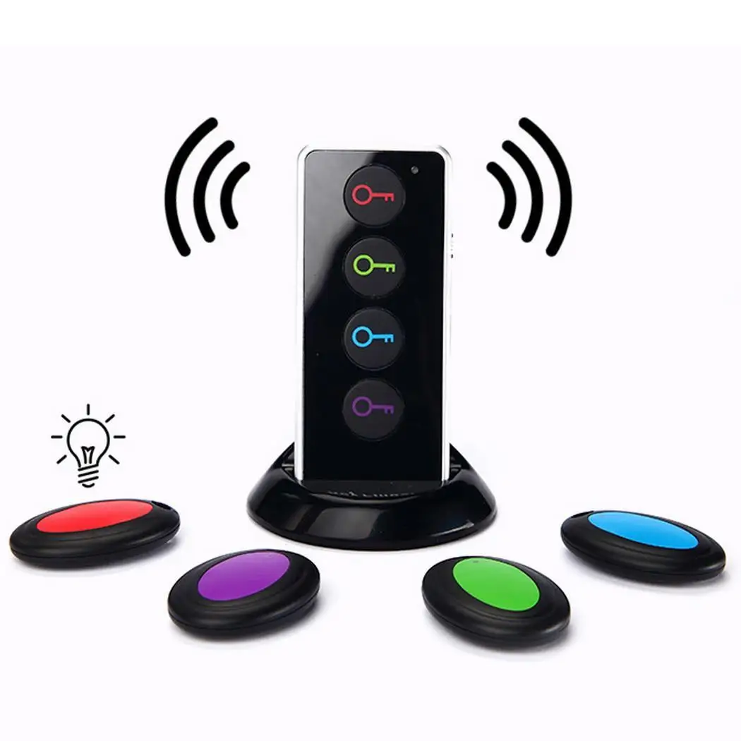 

Portable Practical 1 in 4 Household Anti-lost Home Wireless 2 x AAA Battery(Not Include) Key Finder By Button