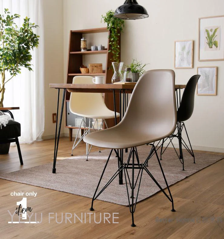 Минималистический современный дизайн пластиковая и черная металлическая ножка обеденный стул со спинкой простой дизайн черный кафе Лофт Досуг современные кресло и стул