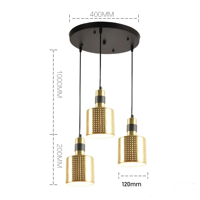 LukLoy Modern Metal Pendant Light LED Kitchen Light LED lamp Hanging Lamp Ceiling Lamp Living Room Bar Counter Lighting Fixtures - Цвет корпуса: 3 heads Round