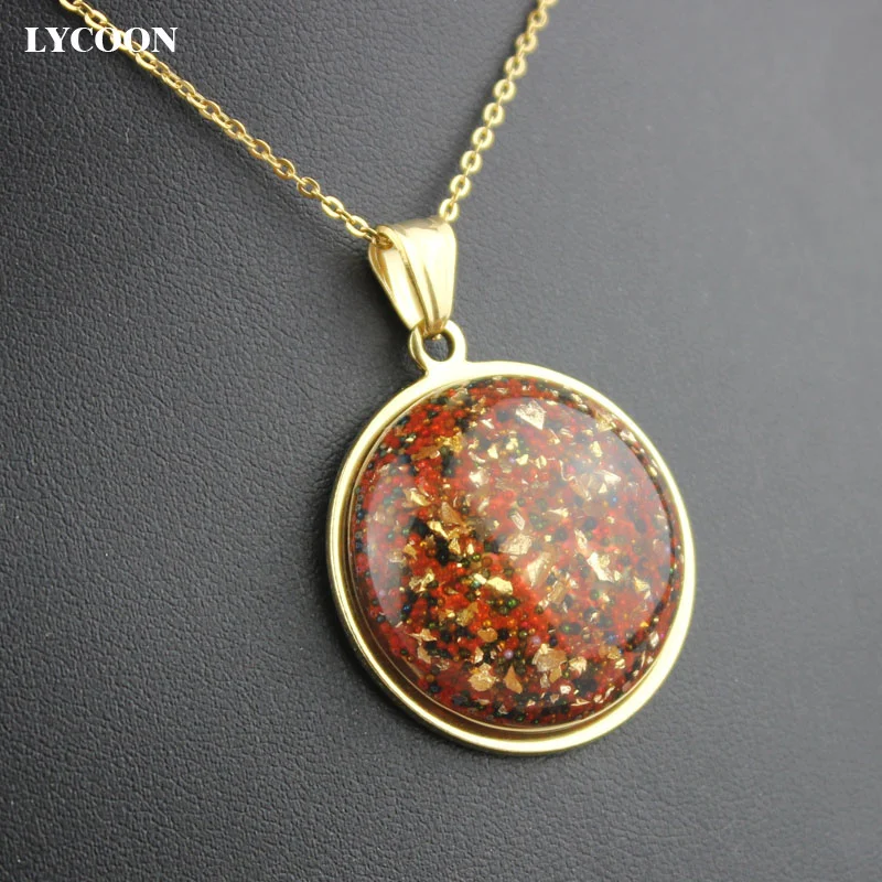 Круглый Кулон LYCOON из нержавеющей стали 2019 позолоченный кулон со специальным