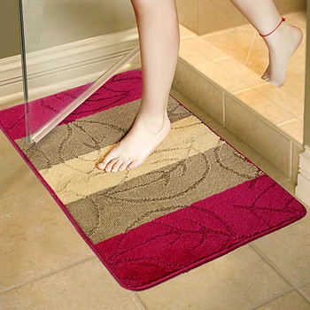 

Cheap 1pcs Vertical Stripes Christmas Bath Decor Velvet Fabric Eco-Friendly Bathroom Toilet Mats Soft Warm Bathroom Set Carpet
