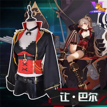 

The Popular Game Azur Lane Jean Bart Tube Top+Coat+Pants Lovely Style Full Sets A