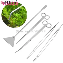 OOTDTY 3/5 шт. аквариум коробка с инструментами, инструменты для обслуживания комплект Пинцет Ножницы для живых растений трава Прямая поставка