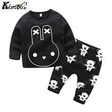 Kimocat/весенне-летний и осенний хлопковый костюм кролика с длинными рукавами для малышей хлопковый костюм для новорожденных мальчиков и девочек