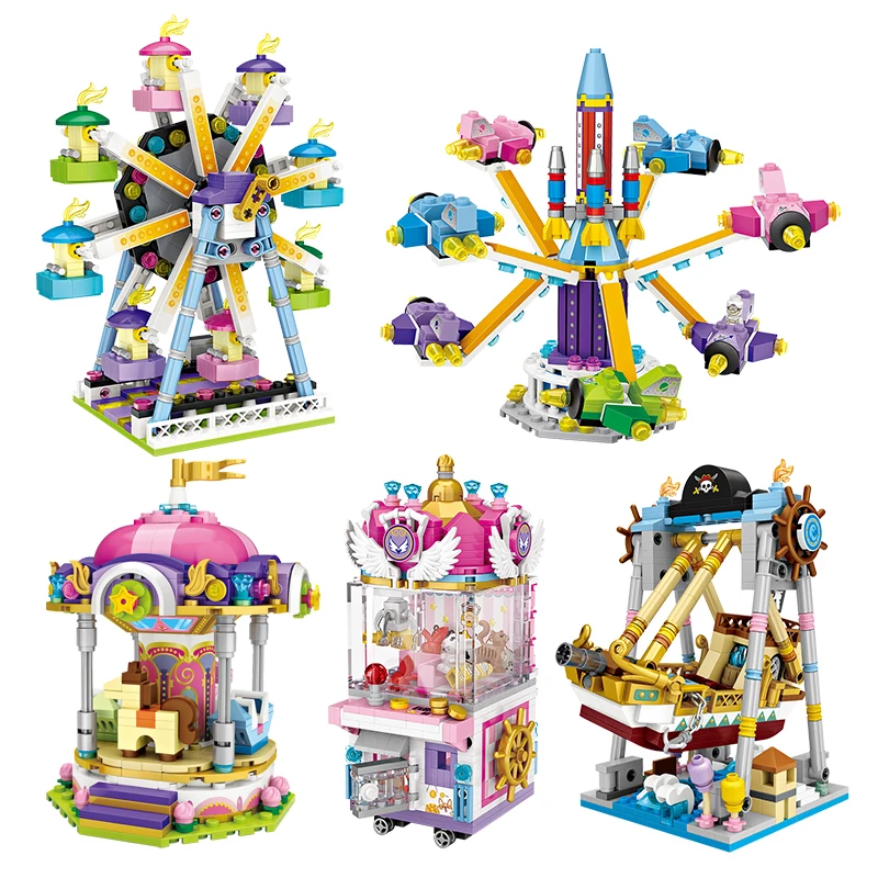 

LOZ Mini DIY Blocks Playground Building Blocks Claw Game Catcher Model Amusement Park Boy Girl Gifts Toy Bricks UFO collection