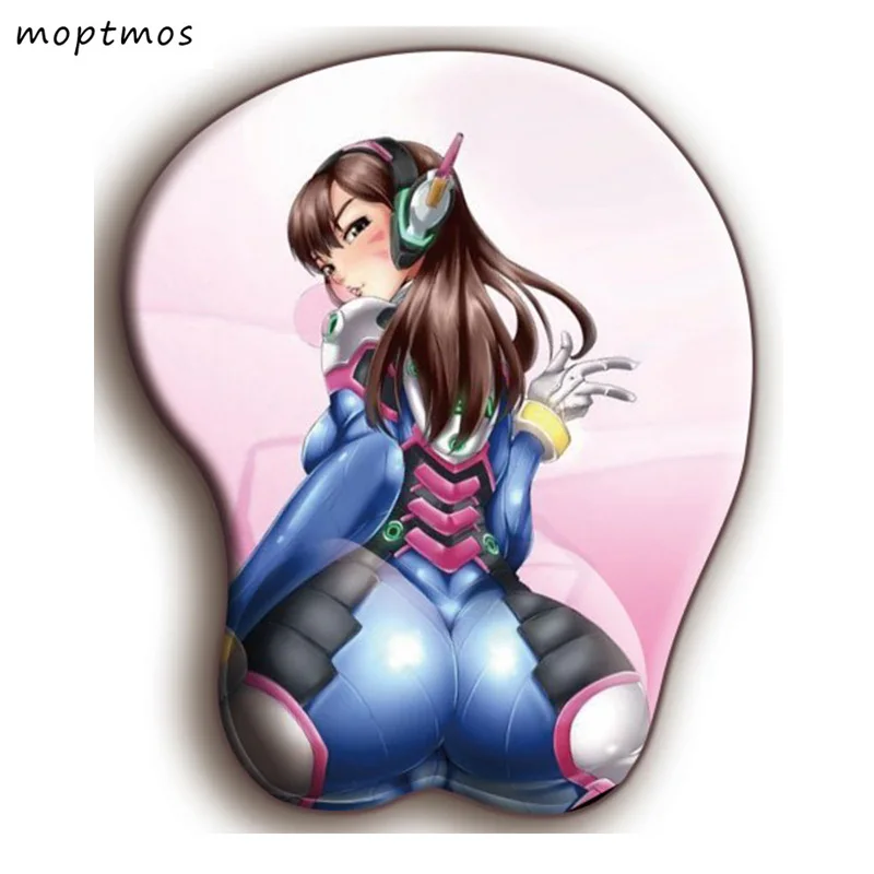 Аниме 3D коврик для мыши Overwatch D. VA сексуальный мягкий силиконовый гелевый коврик для мыши игровой коврик для мыши-эргономичный коврик для мыши с поддержкой запястья - Цвет: D