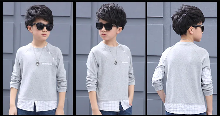 casual black gray patchwork children tops tees boys long sleeve t shirts kids 2017 new spring autumn teenage boys t shirt clothing (13)
