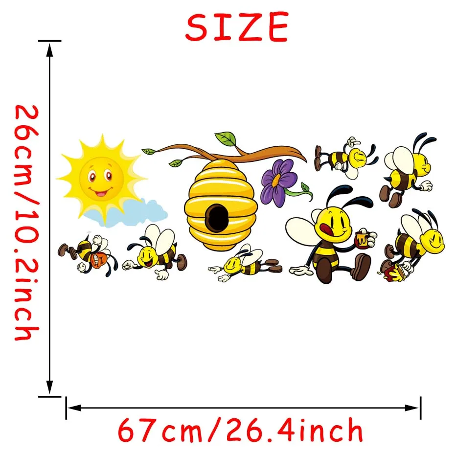 Милые занятые пчелы Коллекционирование мед наклейки на стену виниловые наклейки домашний декор для детской комнаты для детей Спальня Гостиная Фреска
