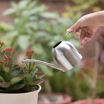 

AUGKUN Stainless Steel Watering Pot Gardening Potted Small Purling Can Indoor Succulent Long Watering Flower Kettle 500ML/1000ML