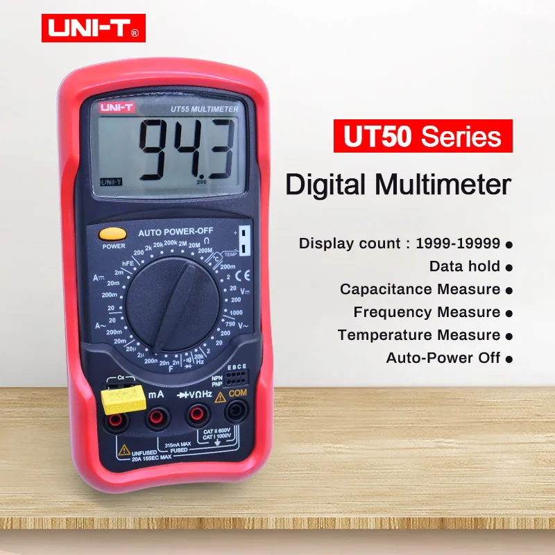 True RMS цифровой мультиметр UNI T UT51 UT52 UT53 UT55 UT56 Напряжение Ток Ом метр Электрический