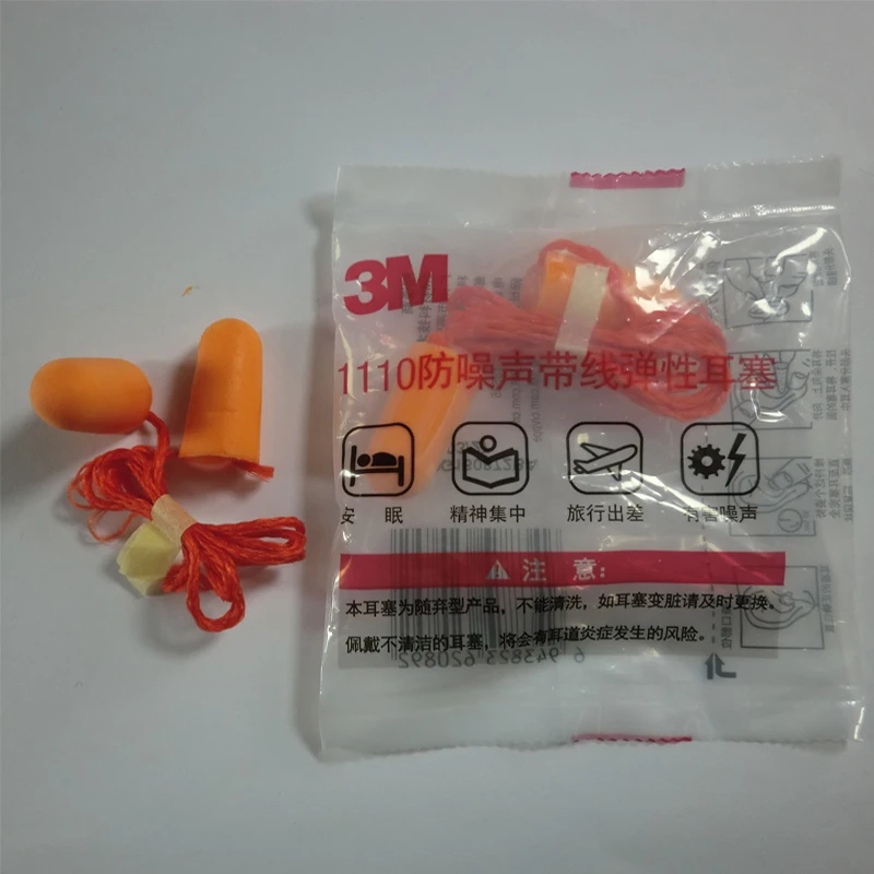 respirator for xylene 100pair Authentic 3M1110 Foam Soft  Silicone corded Ear Plugs Noise Reduction Earplugs Swimming Protective earmuffs freeshipping guardian fall protection harness