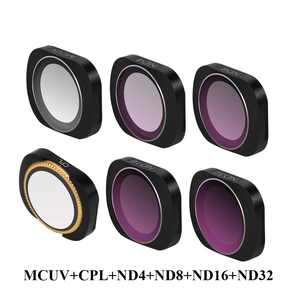 Комплект фильтров для DJI OSMO карманный фильтр ручной карданный фильтр для объектива камеры Osmo карманный фильтр ND MCUV CPL ND64-PL ND32-PL ND4 ND8