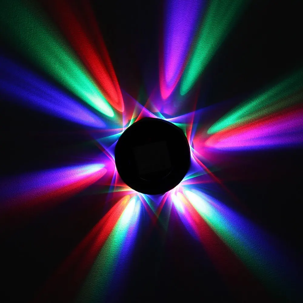 

New Color Changing Rotating UFO 48 LEDs Voice Control Sunflower LED Stage Light Rotating RGB Lighting For KTV Bar Club Disco