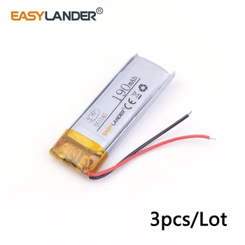 

3pcs /Lot 551040 190mah 3.7v lithium Li ion polymer rechargeable battery brand MP3 MP4 Battery Bluetooth mouse battery camera