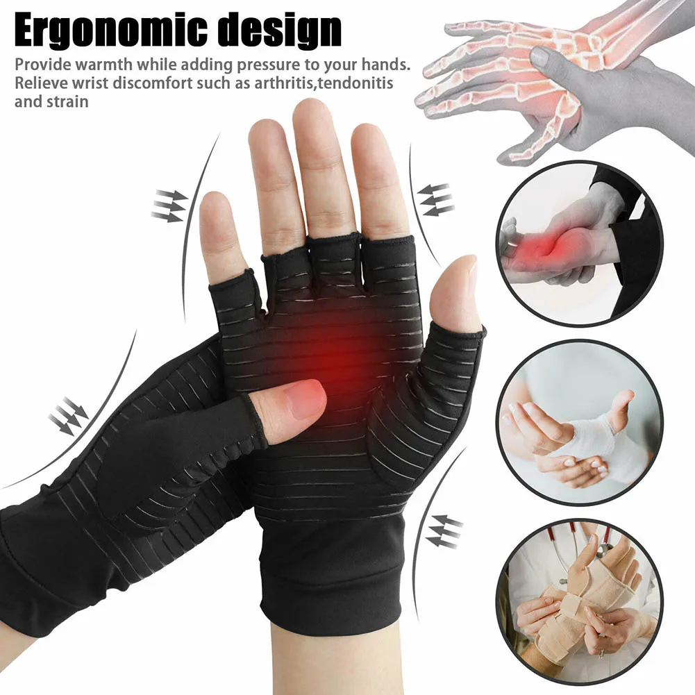 Высококачественные компрессионные перчатки при артрите из медного волокна, облегчающие боль суставы, поддерживающие скобки MD99