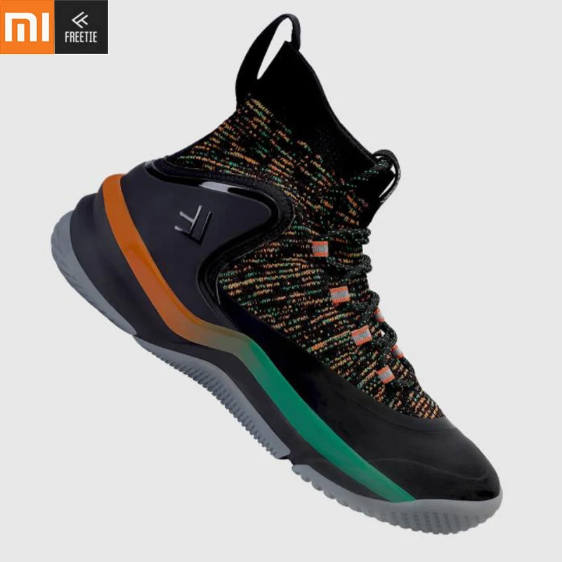 Xiaomi mijia136.03 FREETIE Men hollow basketball shoes flying woven upper heel twist-proof TPU thic
