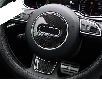 

Lsrtw2017 Abs Car Steering Wheel Logo Trims for Audi A4 A6 A3 Q3 Q5 Q7 Interior Accessories Sticker