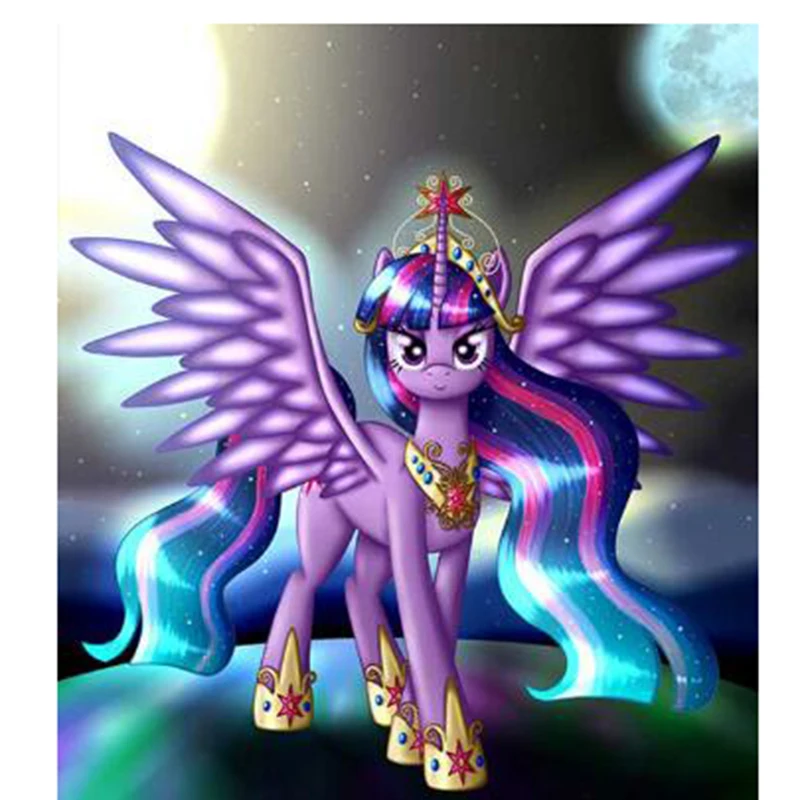 

5D Diy Diamond Painting Purple Unicorn Full Square Drill Mosaic Wall Sticker Decor Painting Cross Stitch Embroidery Little Pony