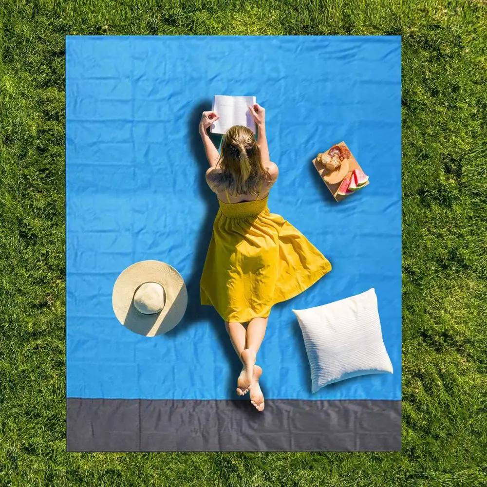 2*2M Pocket Beach Mat Picnic Tent Bedding Folding-Cover  Blanket Camping Sand-Free Waterproof Beach mat Blanket OutdoPicnic Mat