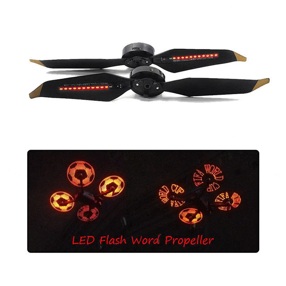 Platina Flash LED Programável Palavras Drone Hélices Props Acessórios