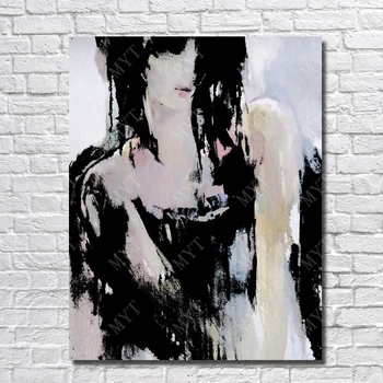 

Free Shipping Girl Oil Painting Living Room Wall Pictures Large Canvas Wall Art Abstract Painting Modern Decor No Framed