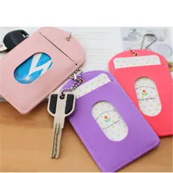 Новый комплект Женский бумажник прекрасный сплошной Cardsclip Ключ Пряжка корейский мини визитные карточки чехол