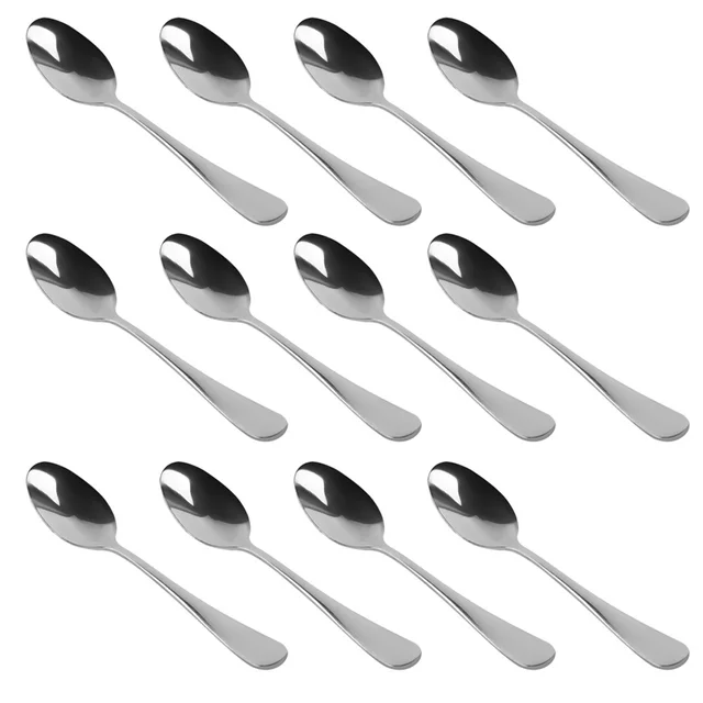 $US $7.64 12Pcs Tea Coffee Dessert Ice Cream Spoons Stainless Steel Cutlery Set 12.5cm
