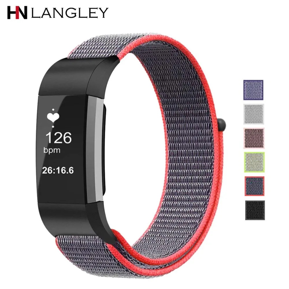

Nylon Loop Strap Bands For Fitbit Charge 2 Breathable Nylon Replacement Strap Wrist bands with Adjustable Closure for Charge 2