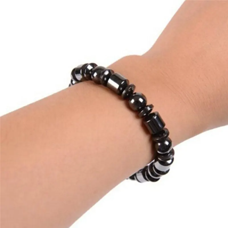 Male Healthy Energy Bracelet Bio Round Black Stone