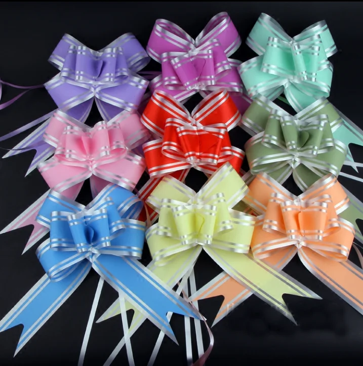 

100 Pcs New Arrival 4.5cm Pull Bow Ribbon for Gift Flower Bowknot Gift Packing DIY Party Wedding Car Room Decoration 11 Colors