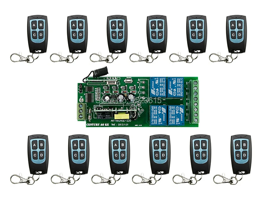 

AC85v~250V 110V 220V 230V 4CH RF Wireless Remote Control Relay Switch Security System Garage Doors, Rolling Gate Electric Doors