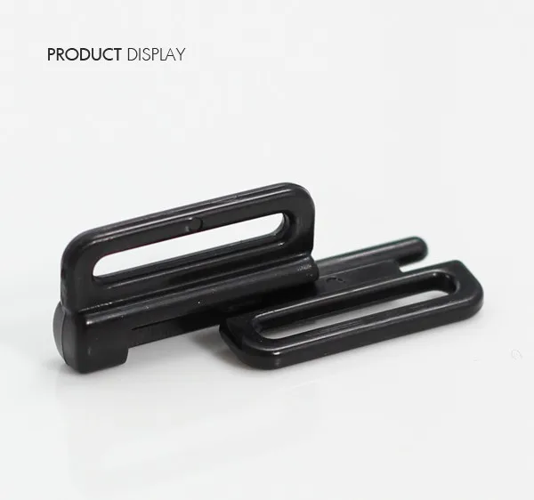 Craft-Plastic-Black-Rectangle-Tape-Closure-Hook-Clasp-Fasteners-Sewing-On-Clothes-Bra-Clip-Hooks-21mm
