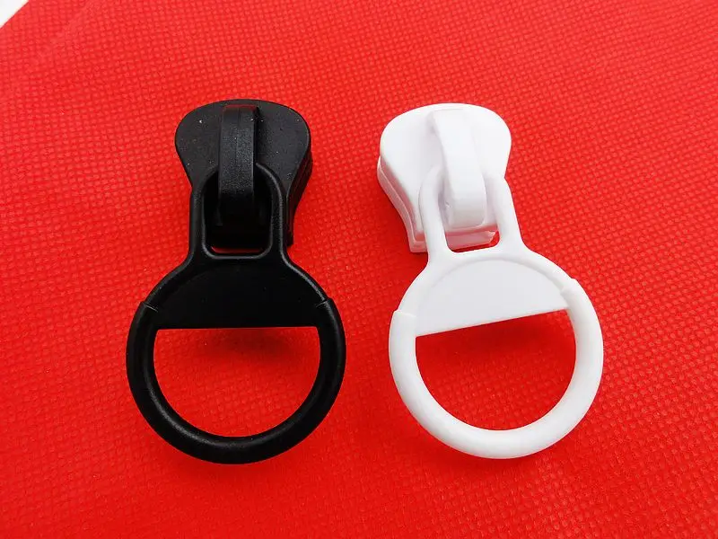 new 100pcs 15 slider for resin zipper zip repair round puller black