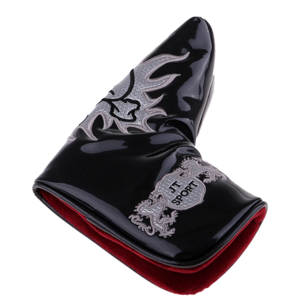 Premium Durable PU Skull Head Magnetic Golf Blade Putter Head Cover Headcover Protector Bag Accessories - 4 Colors