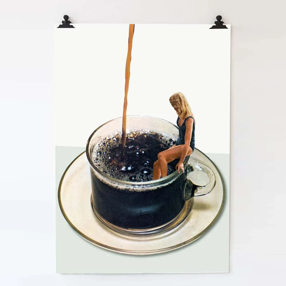 Абстрактный Женский плакат, черные кофейные постеры и принты, Современная Картина на холсте, настенные картины для декора гостиной для дома