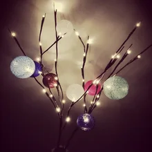 Светодиодные светодио дный струны медный провод 2XAA батарея работает Рождество Свадебная вечеринка украшения светодио дный Филиал СВЕТОДИОДНЫЕ гирлянды сказочные огни Настольная лампа Декор