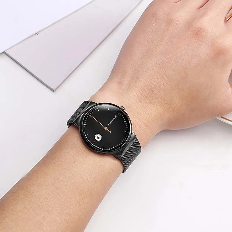 Бренд minifocus Креативные мужские часы с одним указателем простой дизайн из