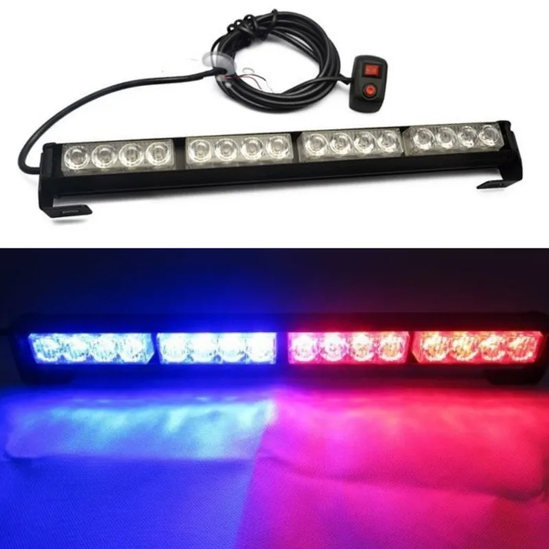 18" Led Amber White strobe flash light bar Police Emergency warning flashing DRL Day driving