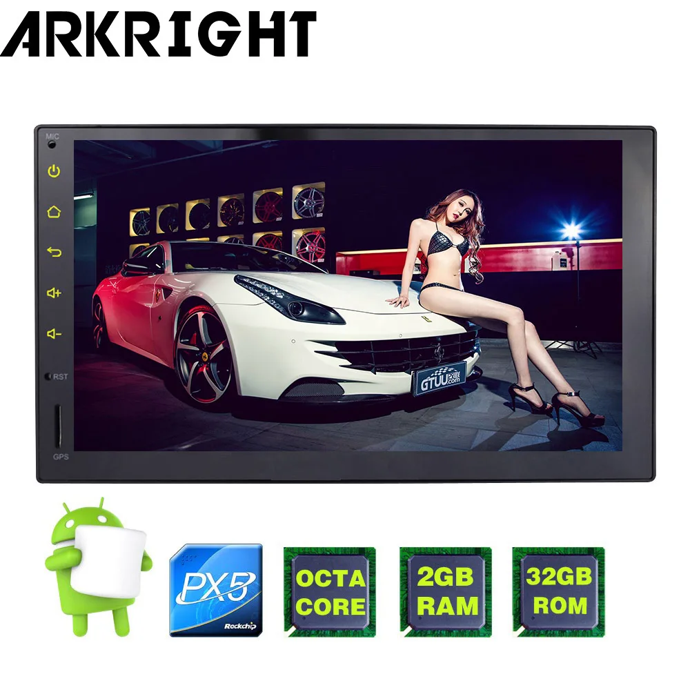 

ARKRIGHT 2 Double Din Head Unit GPS Navigation Receiver 7" PX5 Octa Core Android 8.0 Universal Car Radio Audio Multimedia Player