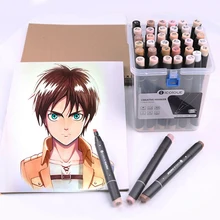 Цветной мягкий маркер для головы, японский импортный наконечник, персонаж аниме, специальная голова для студентов, ручная роспись, дизайн, цветная ручка