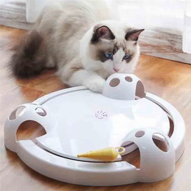 Электрическая игрушка для кошек Интерактивная вращающаяся игрушка Кот поворотный стол умный вращающийся стол с электрическим приводом захват мышь интерактивная игрушка