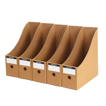 

5 PCS Kraft Paper Collapsible Hot Sale Storage Boxes Desktop Document Organization Organzer For Office Simple Useful Organizer
