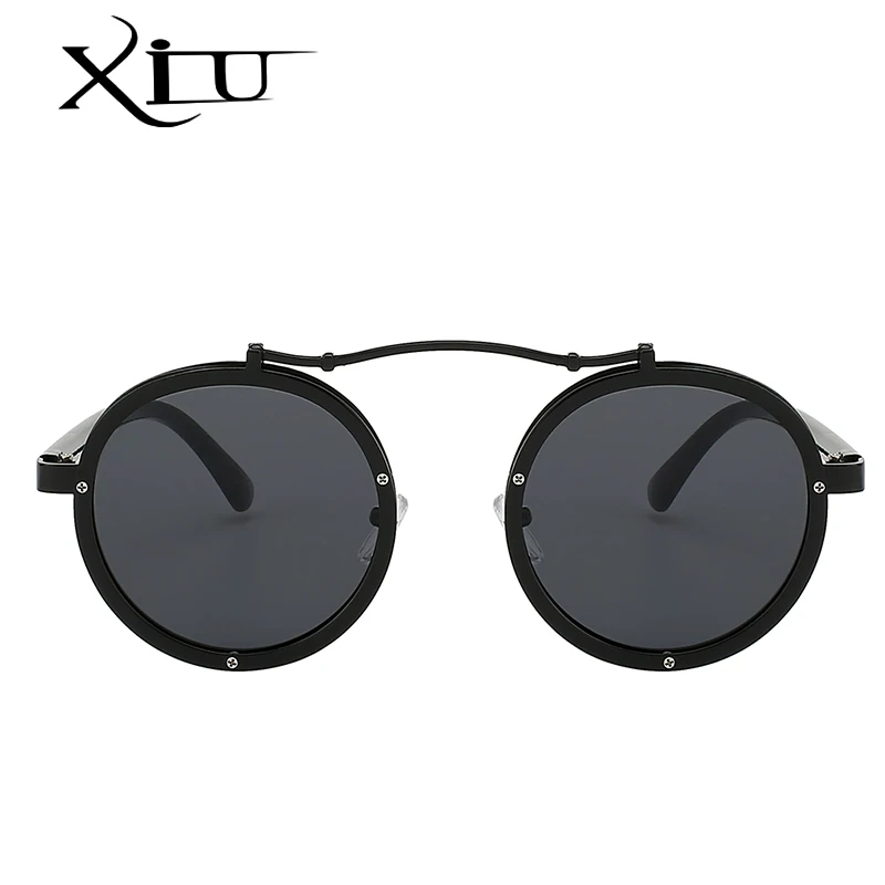 XIU солнцезащитные очки круглые солнцезащитные очки в стиле стимпанк мужские ретро брендовые дизайнерские винтажные панк-очки летние модные очки UV400