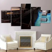 HD Printed Canvas Unframed Wall Painting 5 Panel Music Musical Instrument Guitars Living Room Modular Home Decor Pictures Poster